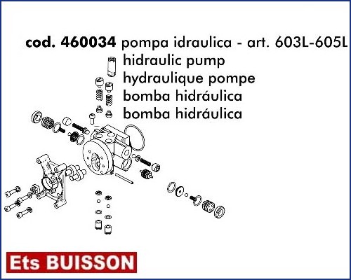 DEA Oli 600 - Pompe hydraulique - art. 603L - 605L réf : 460034